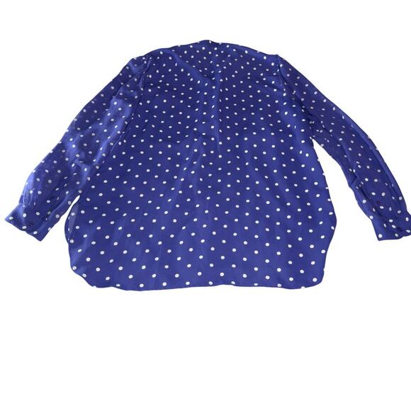 Anne Klein Women's Polka Dot Chiffon Button-Up Blouse Purple Size M - Picture 2 of 13